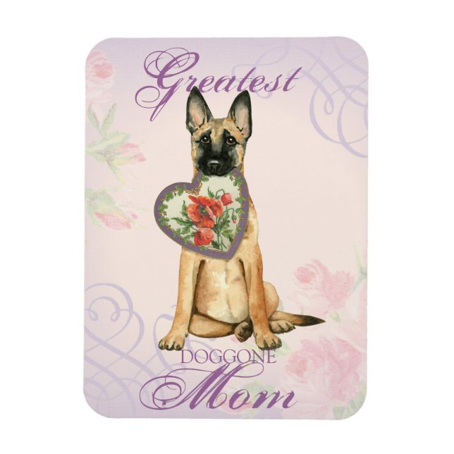 Malinois Heart Mamma Magnet (Vertikal)