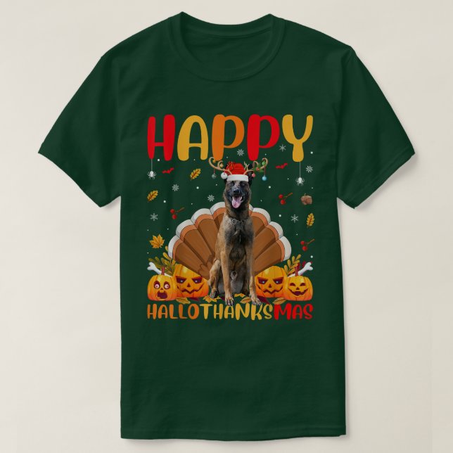 Malinois Hund älskare Funny Lycklig Malinois Hello T Shirt (Design framsida)