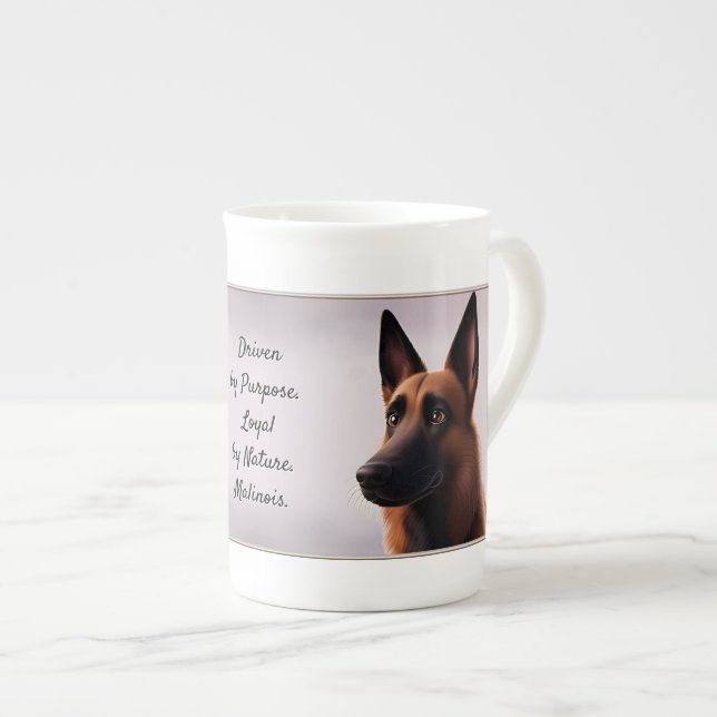 Malinois Hund Benporslin Mugg (Framsida höger)