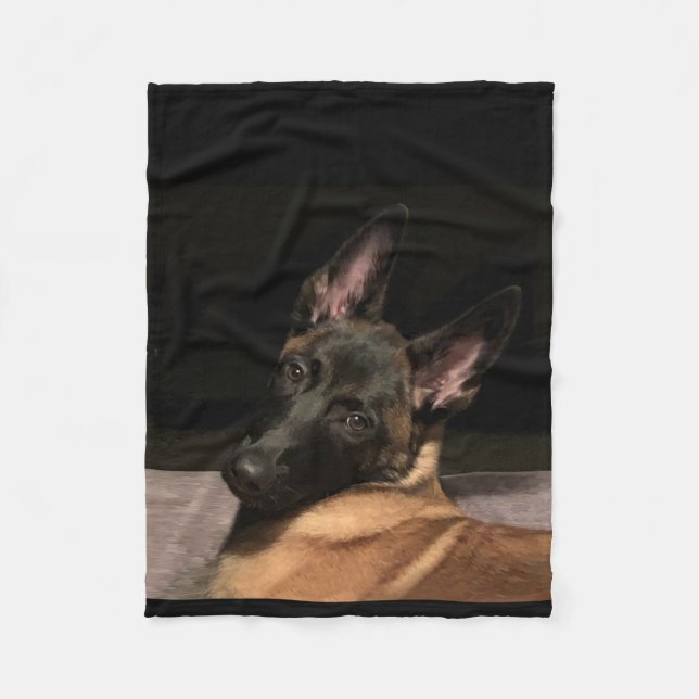 Malinois Hund Fleecefilt (Framsidan)