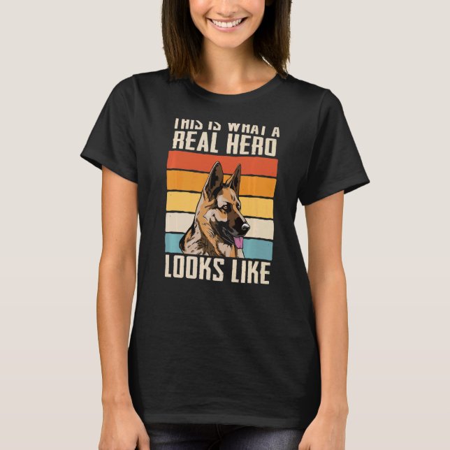 Malinois hund Hero T Shirt (Framsida)
