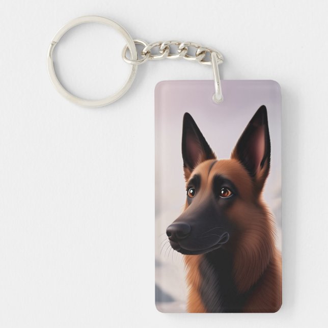 Malinois Hund Nyckelring (Framsidan)