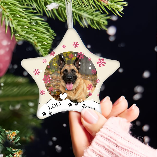 Malinois Hund Personlig Hand Teckning Julgransprydnad Keramik (Skapare uppladdad)