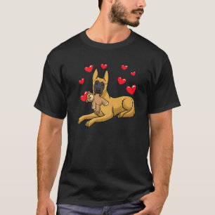 Malinois Hund With Mjukisdjur belgisk shepherd T Shirt