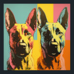 Malinois POP ART 2 Poster<br><div class="desc">Bilden visar en Malinois-hund i ett popkonst stil,  som fångar sin energi och sin karisma genom fet färg</div>