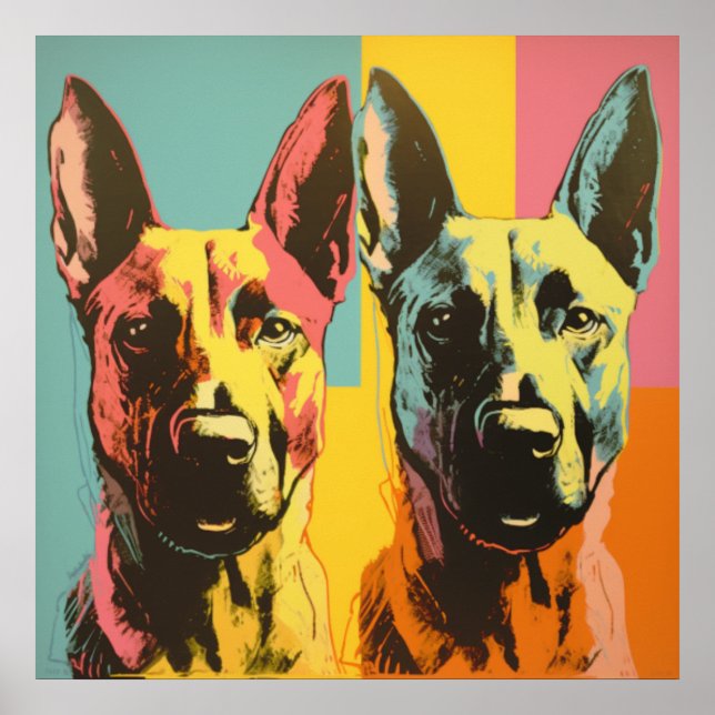 Malinois POP ART 2 Poster (Framsidan)