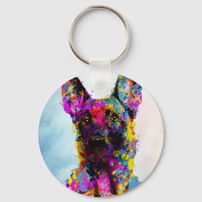 Malinois puppy - belgisk shepherd - Mechelaar Nyckelring (Framsida)