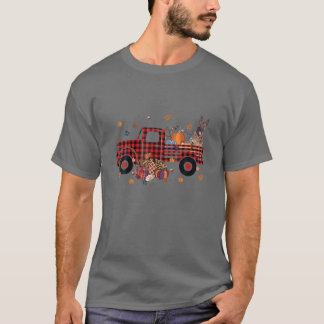Malinois Riding Lastbil Pumpkin Höst löv Fall T Shirt