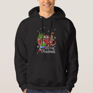 Malinois Ridning Röd Lastbil Xmas God Jul Hoodie