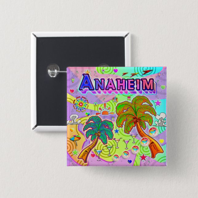 Målknapp för Anaheim-avacation Knapp (Framsida & baksida)
