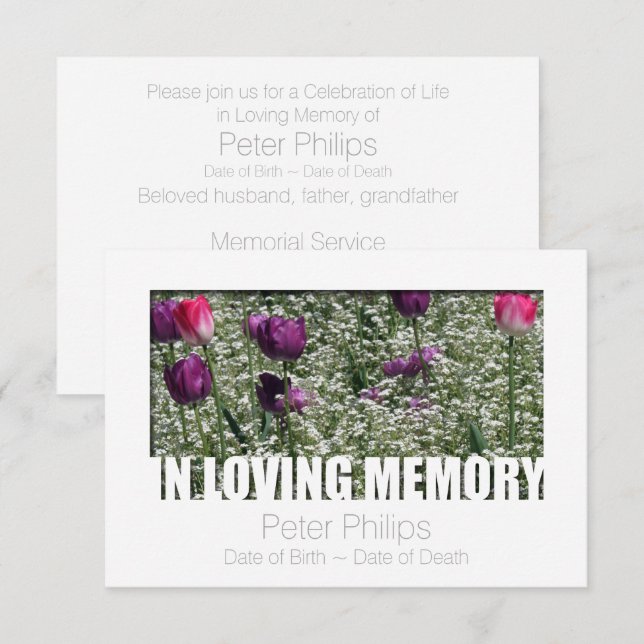 Mall 11 Firande av livslängden i Loving Memory Tem (Fram/baksida)
