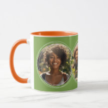 Mall 3 Circular Photos Collage Grönt C111