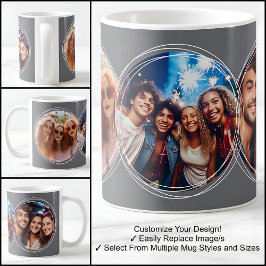 Mall 3 Cirkulär fotokollage Mörkgrå C19 Kaffemugg