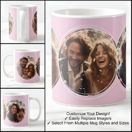 Mall 3 Cirkulär fotokollage Rosa C52 Kaffemugg