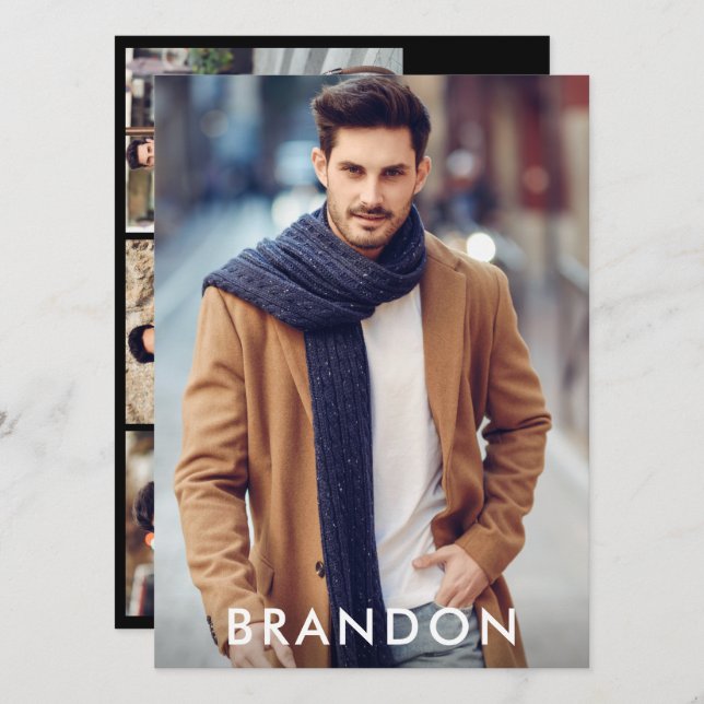 Mall Actor Professionell Photo Comp Card Blk W (Fram/baksida)