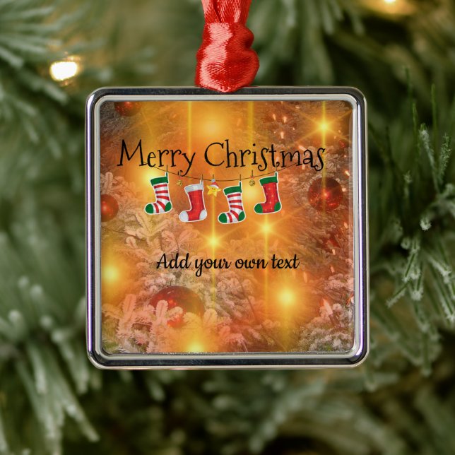 Mall - Anpassa den gyllene jul Julgransprydnad Metall (Träd)