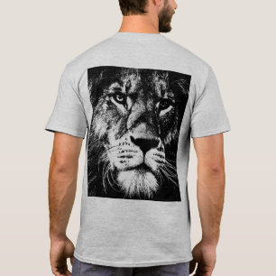 Mall Bakre sida Tryck Pop Art Lejon Ansikte Mäns T Shirt