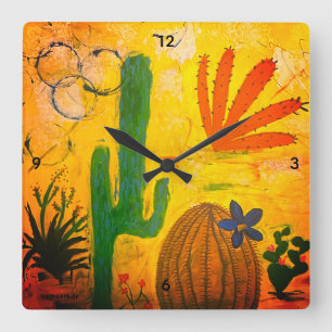 Mall Clock Desert Art Fyrkantig Klocka