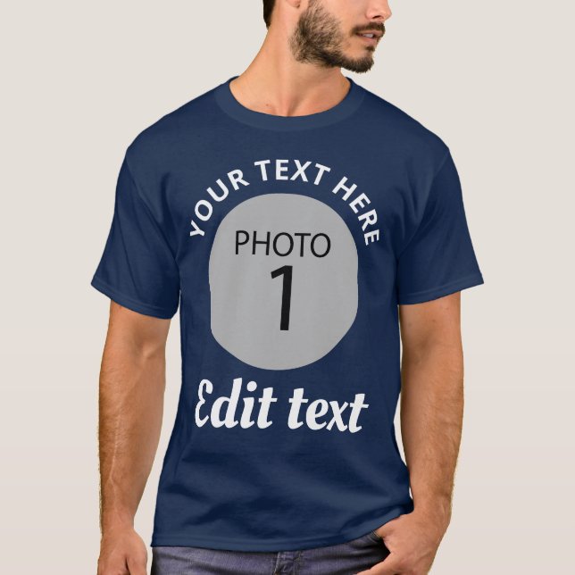 Mall ditt foto lägga till din text t shirt (Framsida)