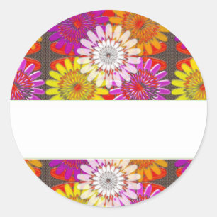 Mall DIY BLANK add Hälsning Namn change IMAGE Runt Klistermärke