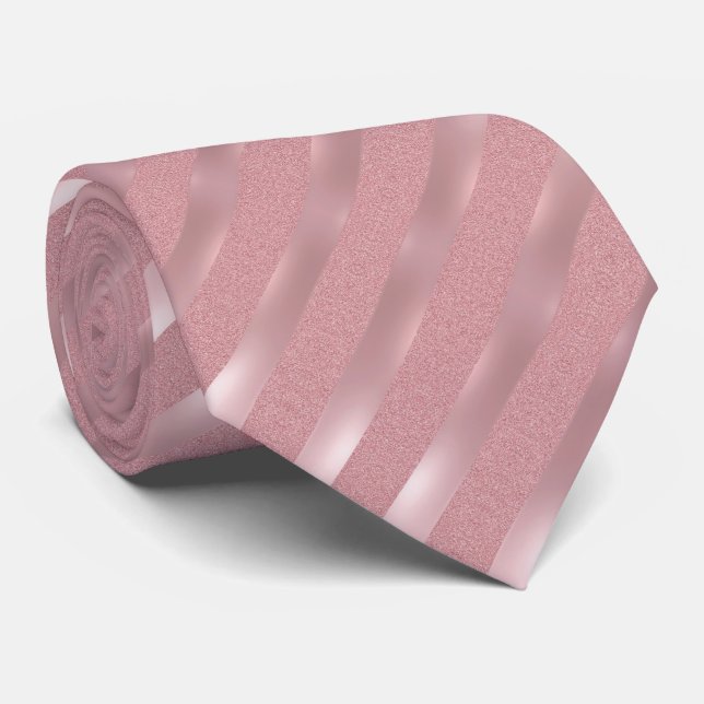 Mall Elegant för Modisk Ro Guld Glitter stripe Slips (Rullad)