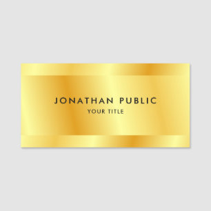 Mall Falsk Guld Personlig Elegant Modern Namnbricka