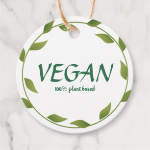 Mall för 100 % Vegan Plant-Based Business hang Mär Gåvor Etiketter