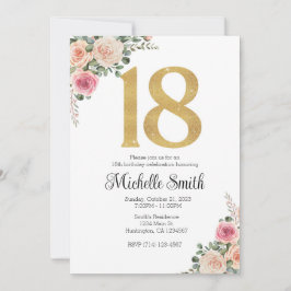 Mall för 18:e födelsedagsinbjudan