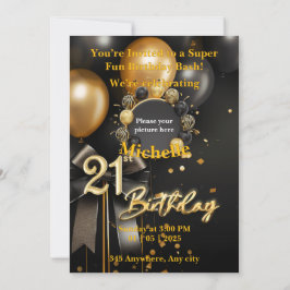 Mall för 21:a födelsedagsinbjudningskort
