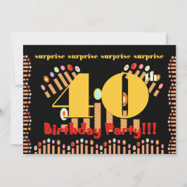 Mall för 40:e ÖVERPRISE Födelsedagsfest inbjudan