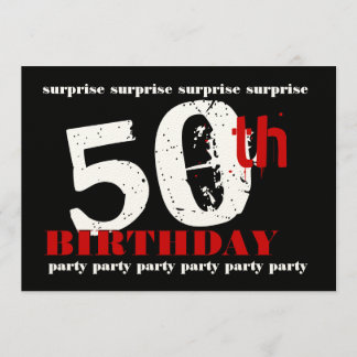 Mall för 50:e ÖVERPRISE Födelsedagsfest inbjudan