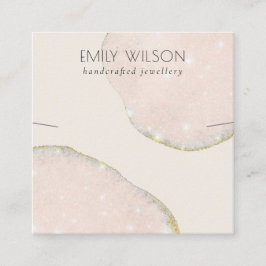 Mall för abstrakt Glitter Ro Guld Necklace Band Fyrkantigt Visitkort