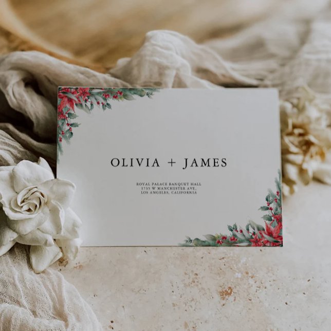 Mall för Adress på julskalet i Bröllop (Christmas Wedding Envelope Address Template)