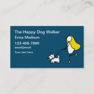 Mall för Affärskort för Cute Dog Walker Visitkort