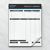 Mall för affärsprojektets budgetmall Notepad