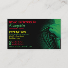 Mall för afrikanskt Hair Braiding Business Card Tidsbeställning Kort