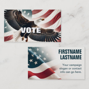 Mall för agle och Flagga politiska Kampanj Visitkort