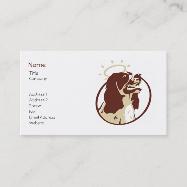 Mall för Angel Hund Profile Card Visitkort (Framsida)
