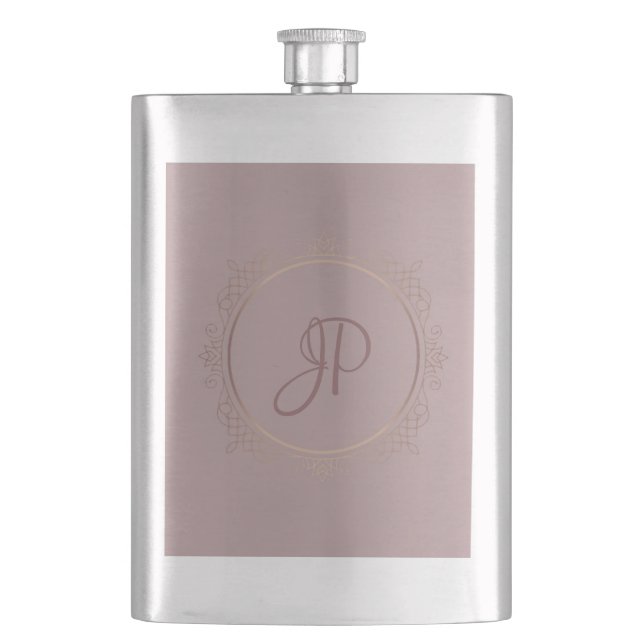 Mall för Anpassade Monogram Elegant Ro Guld Fickplunta (Framsidan)