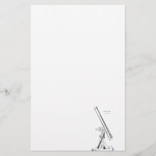 Mall för astronomi för vintage1800steleskop antik brevpapper