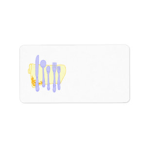 Mall för återskapande av Silverware-design Adressetikett