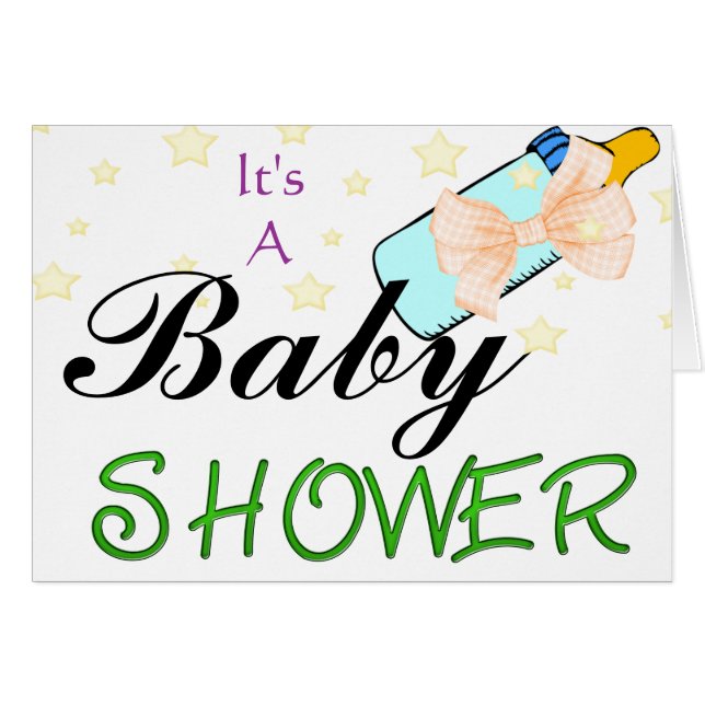 MALL FÖR BABY SHOWER-INBJUDAN OBS KORT (Framsidan Horizontal)