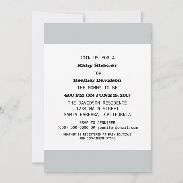 Mall för Baby Shower Party (Framsida)