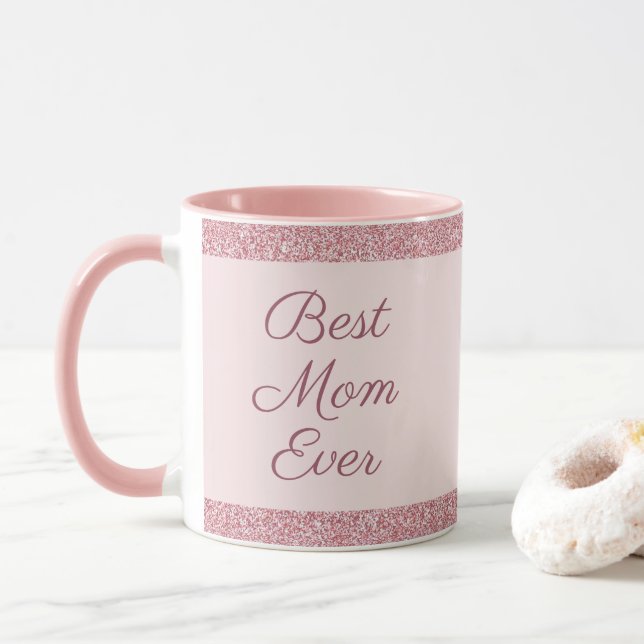 Mall för bästa Mamma vid Ro Guld Glitter Mugg (Med munk)