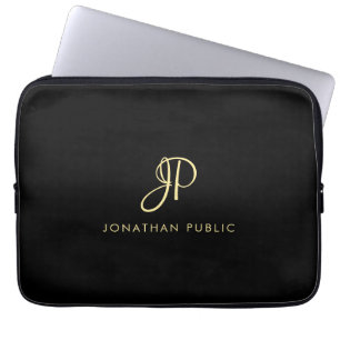 Mall för bästa översta Guld-stipografi, monogram Laptop Fodral