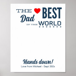 Mall för bästa Pappa DIY-handavtryck Poster