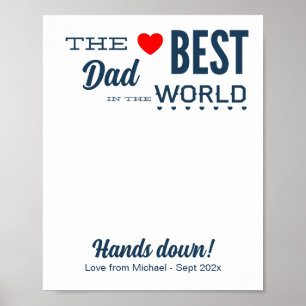 Mall för bästa Pappa DIY-handavtryck Poster