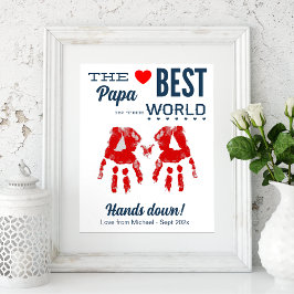 Mall för bästa Pappa DIY-handavtryck Poster