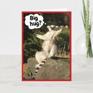 Mall för Big Hug Lemur-hälsningskort