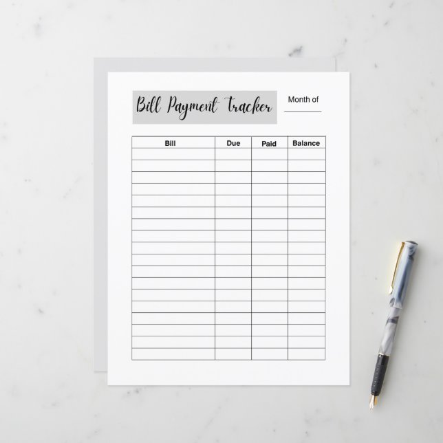 MALL FÖR BILL PAYMENT TRACKER (Fram/Back In Situ)